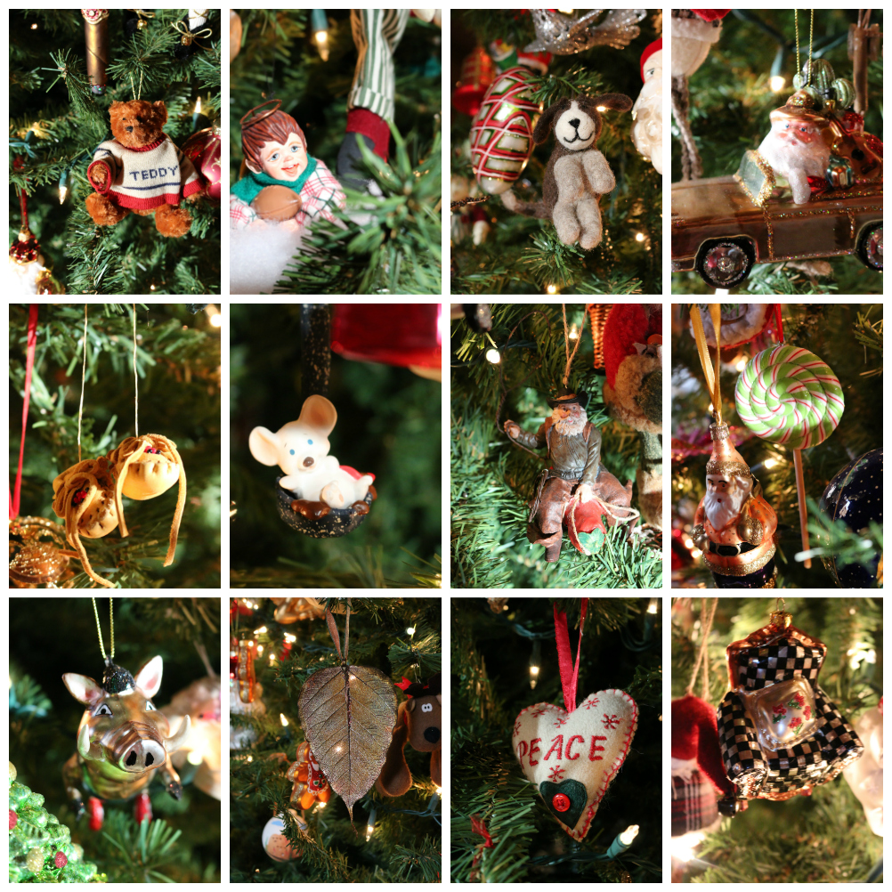 A few of my favorite Christmas ornaments. I have been collecting ornaments since the 1980's. My collection includes ornaments from my travels. Each one is very special. 