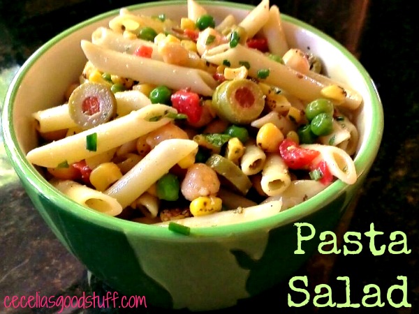 Pasta Salad with Roasted Red Peppers and Green Olives