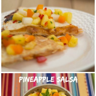 Barbecue Chicken Quesadillas with Pineapple Salsa