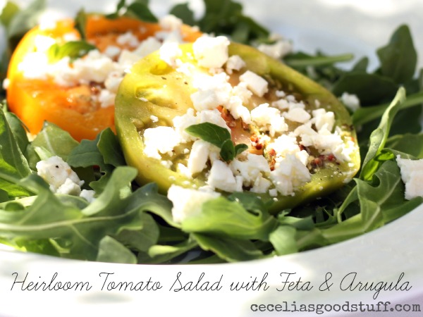 Heirloom Tomato Salad with Feta & Arugula