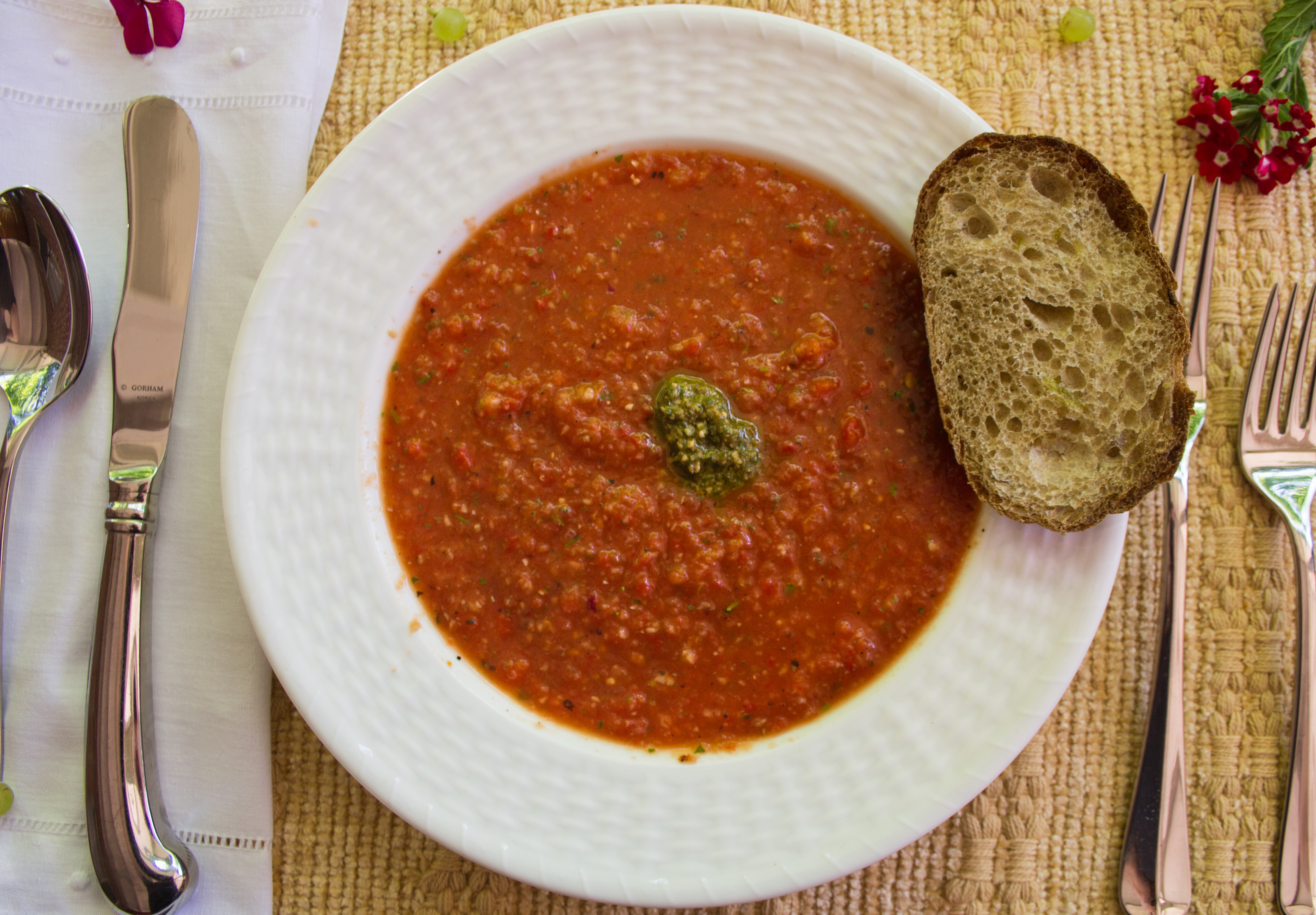 Chilled Roasted Red Pepper Gazpacho