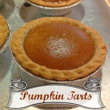 Pumpkin Tarts perfect for Thanksgiving and the holidays.  CeceliasGoodStuff.com 