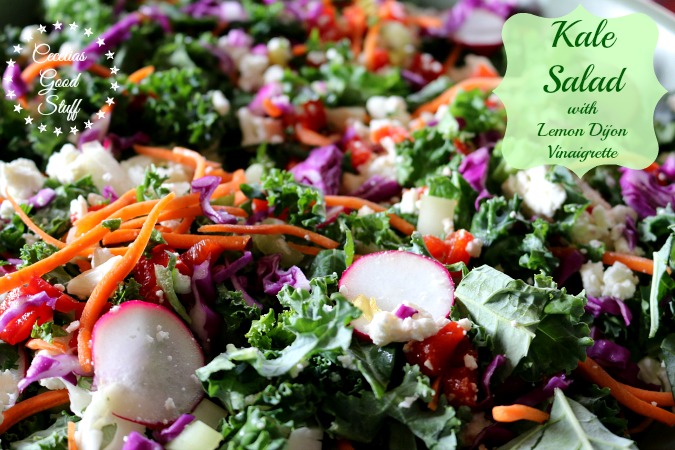 Kale Salad with Lemon Herb Vinaigrette CeceliasGoodStuff.com Good Food for Good People 