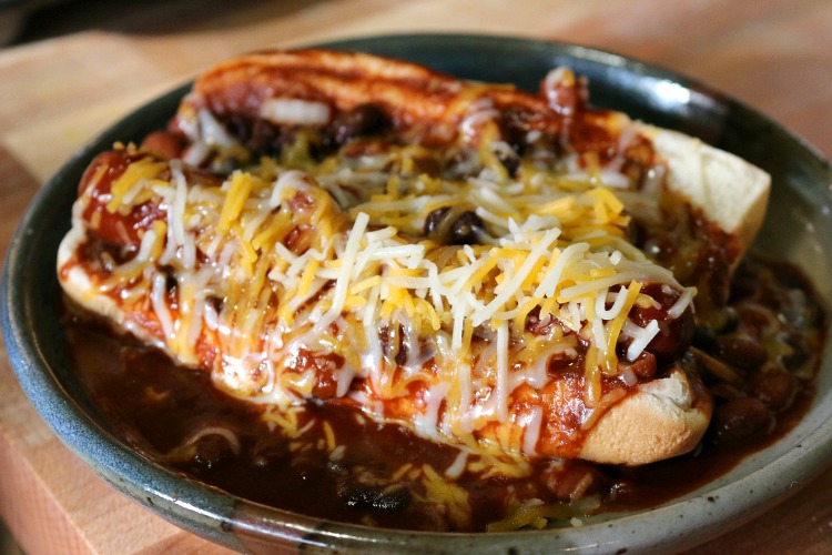 Chili Dog with Vegetarian Chili