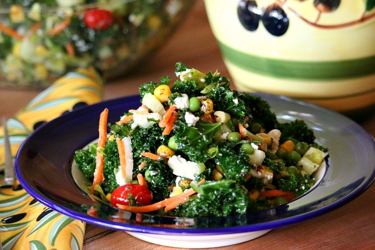 Summer Kale Salad with Italian Vinaigrette