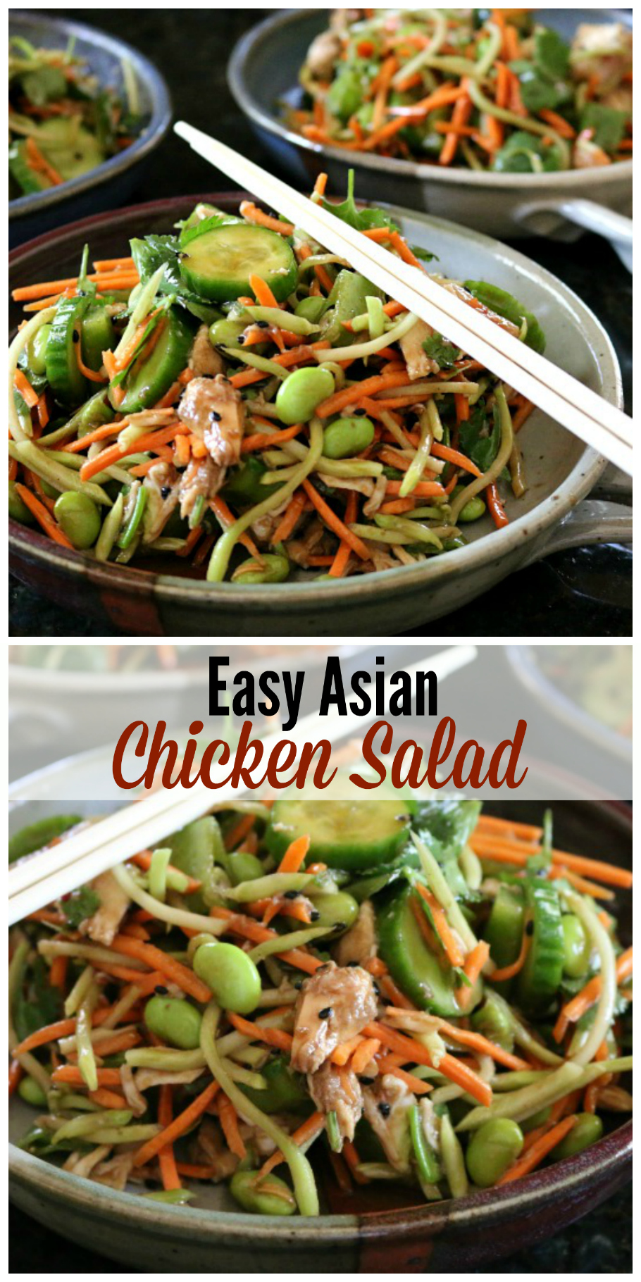 Easy Asian Chicken Salad, make this recipe in just minutes. Simple and Healthy, you can beat that! 