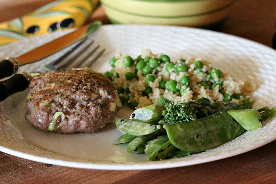 Lamb Patties with Couscous & Broccoli Salad
