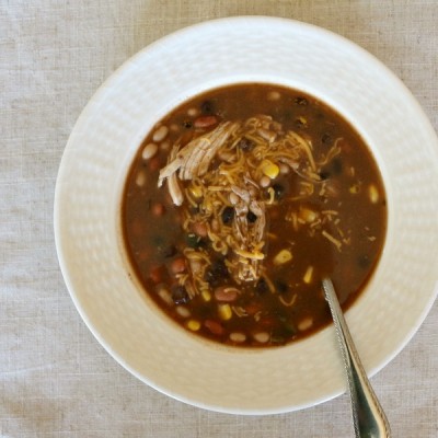 30 Minute Southwestern Chicken Bean Soup