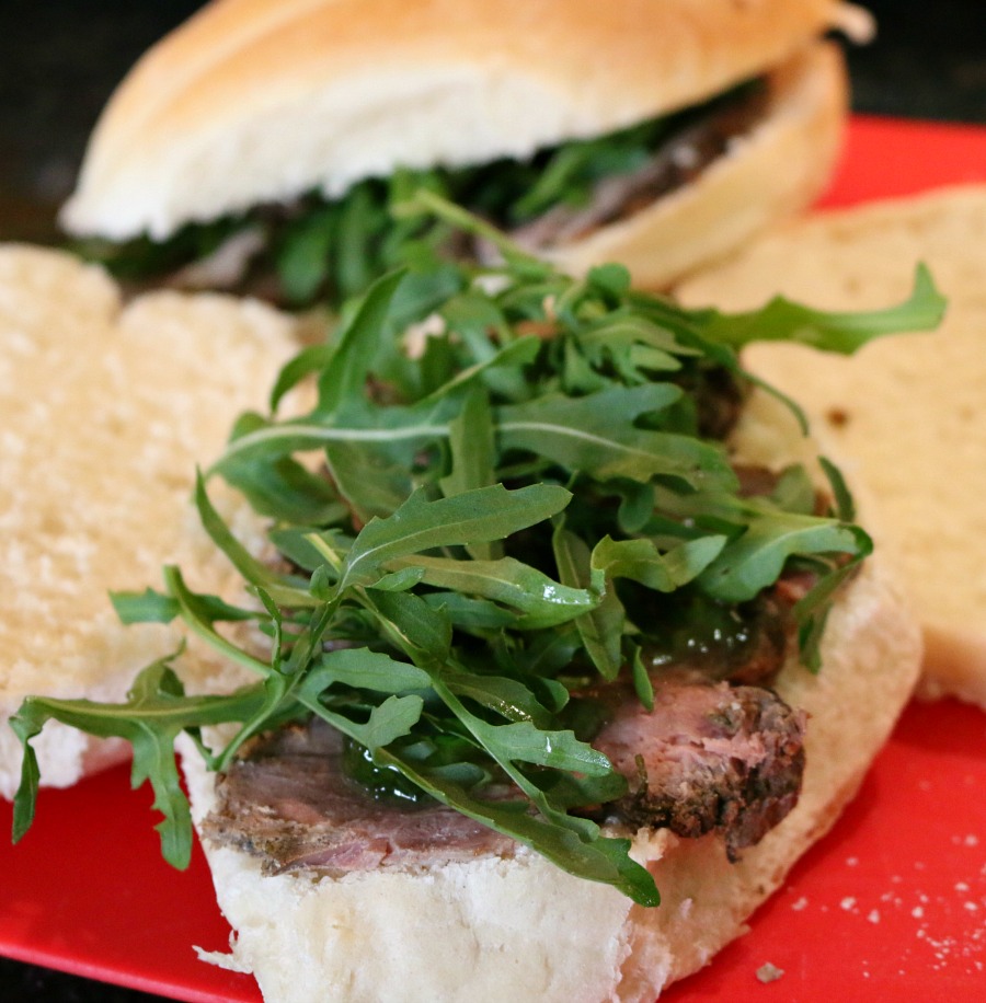 Cold Lamb Sandwich with Arugula and Mint Jelly