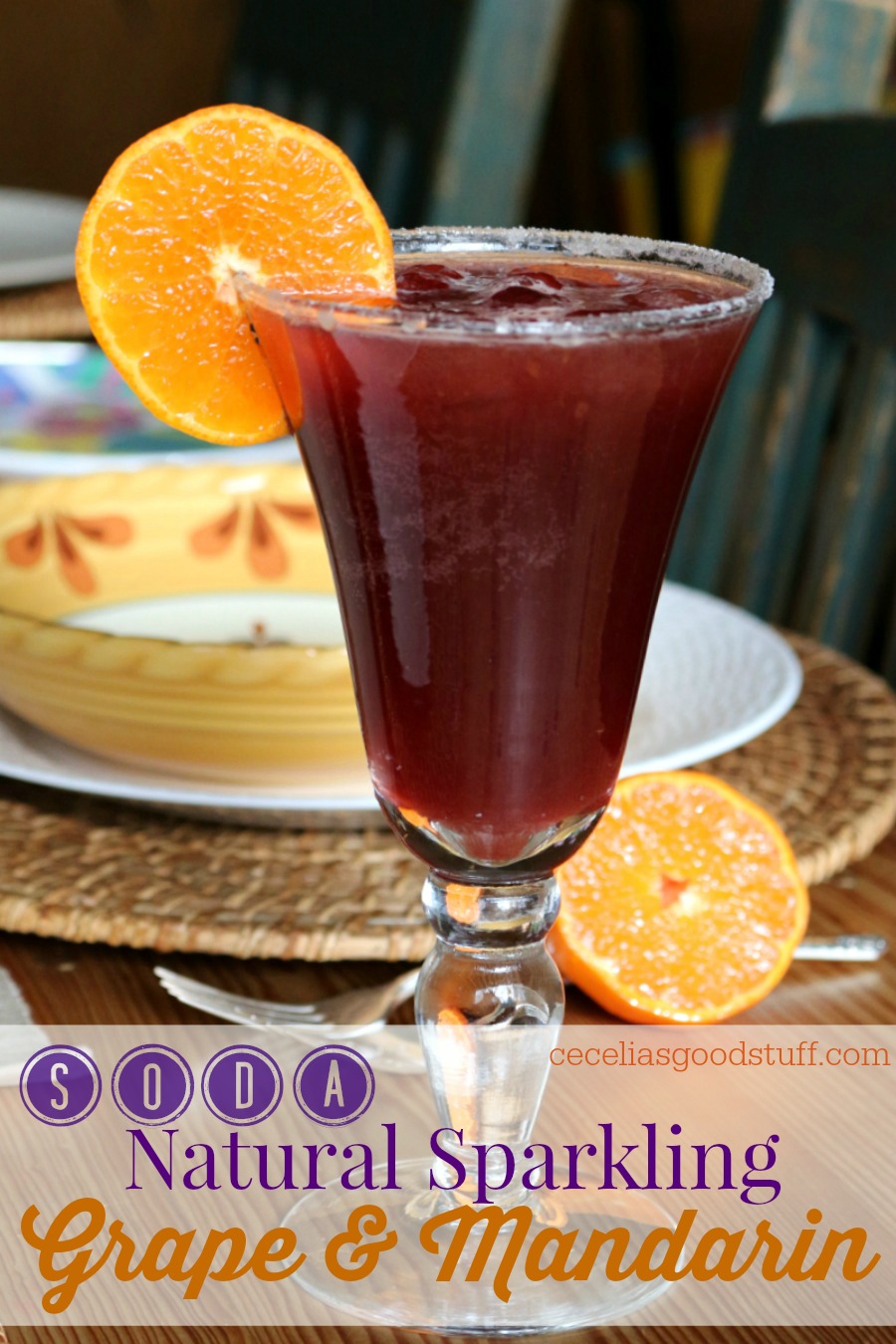 Recipe for Natural Sparkling Grape & Mandarin Soda 
