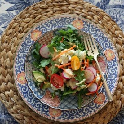 Arugula Salad with Sweet Vidalia Onion Dressing