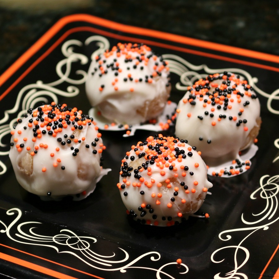 Easy Halloween Treats - Dipped Donut Holes - Simple Recipe