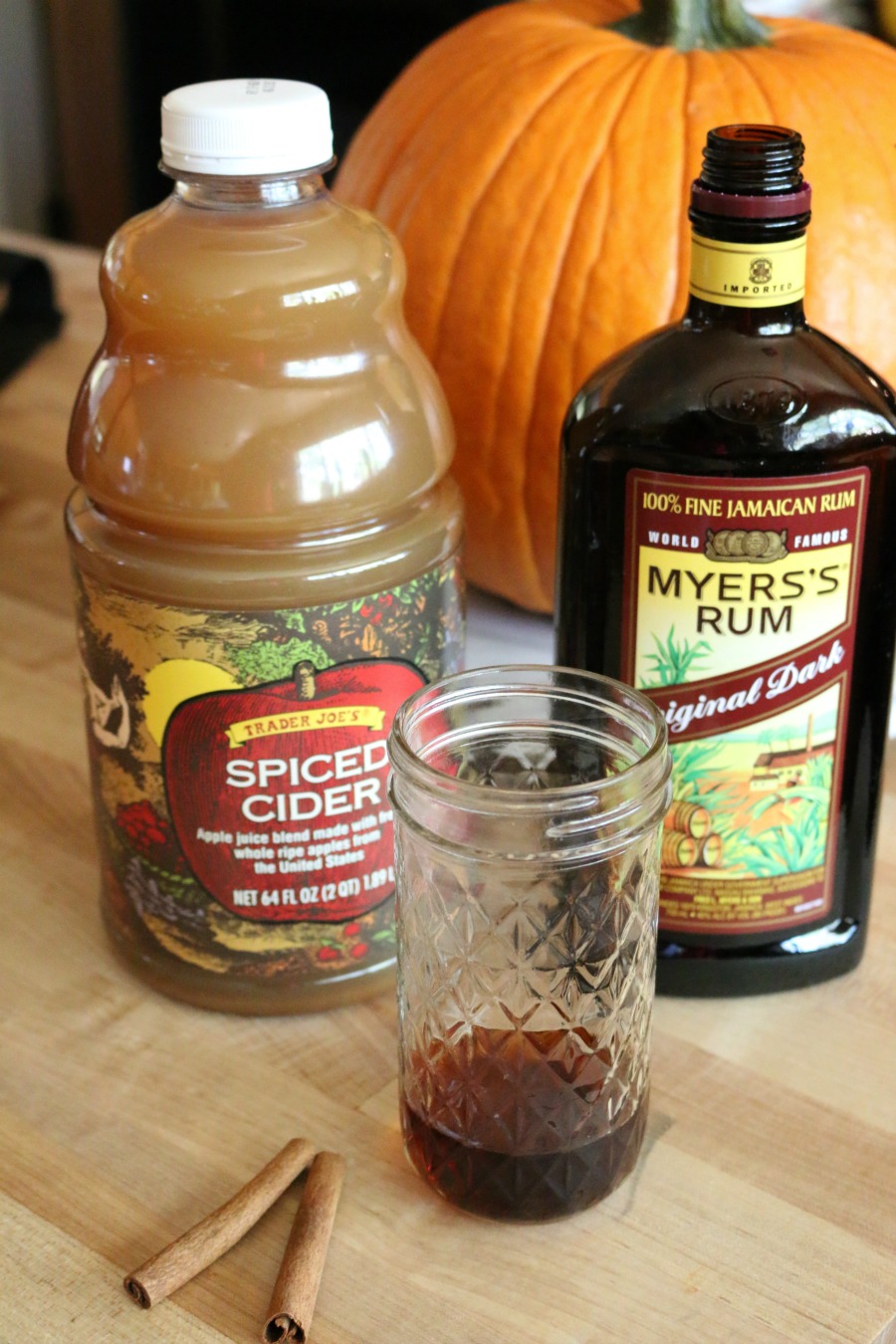 Spiced Hot Apple Pie Cocktail with Dark Rum and Spiced Apple Cider