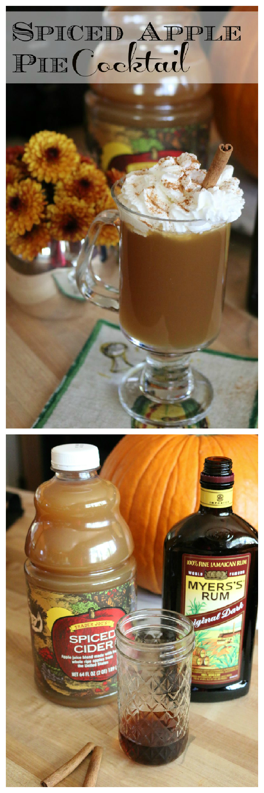 Spiced Apple Pie Cocktail Recipe perfect for a chilly evening or great addition to your Thanksgiving menu. | CeceliasGoodStuff.com | Good Food for Good People