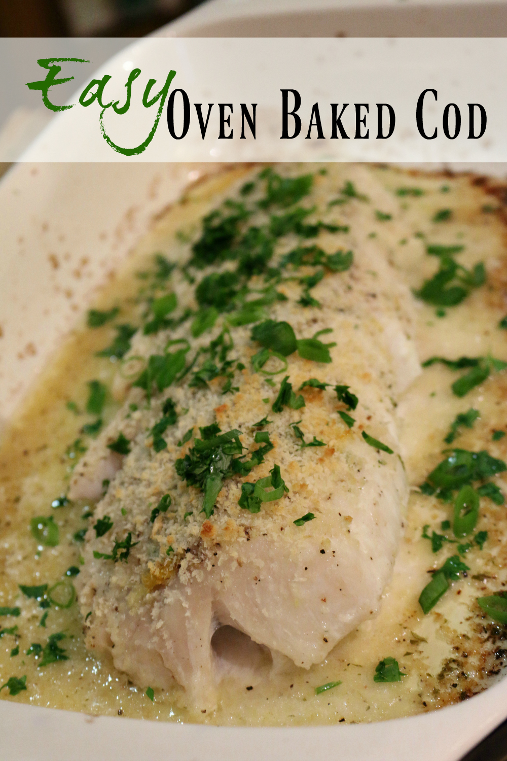 I used panko bread crumbs to add an extra layer of flavorr. The fresh lemon and herbs and lemon juice and zest really make the dish. Easy recipe for Oven Baked Cod.