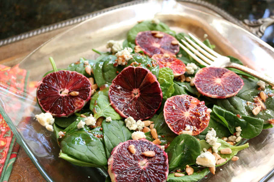 Spinach Salad with Blood Orange Vinaigrette 