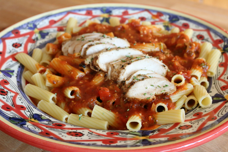 Italian imported Rigatoni with Italian Grilled Chicken | CeceliasGoodStuff.com | Good Food for Good People 