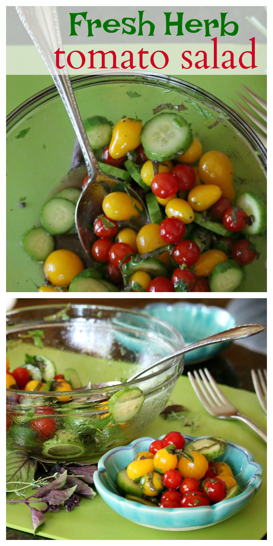 Fresh Herb Tomato Salad Recipe CeceliasGoodStuff.com Good Food for Good People