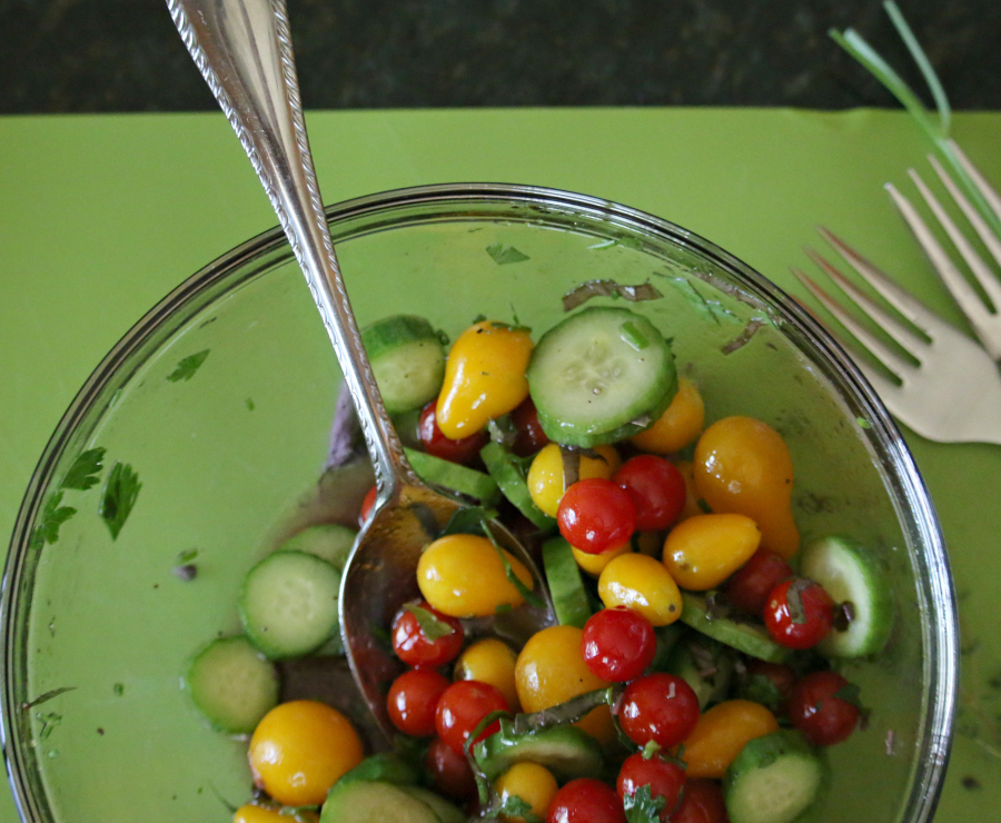 Fresh Herb Tomato Salad CeceliasGoodStuff.com | Good Food for Good People