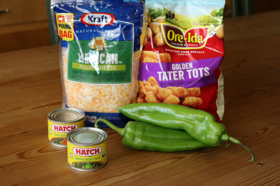 Cheesy Green Chile Tater Tots