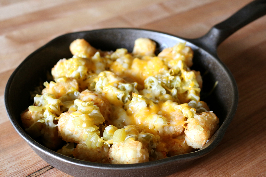 Cheesy Green Chile Tater Tots CeceliasGoodStuff.com Good Food for Good People