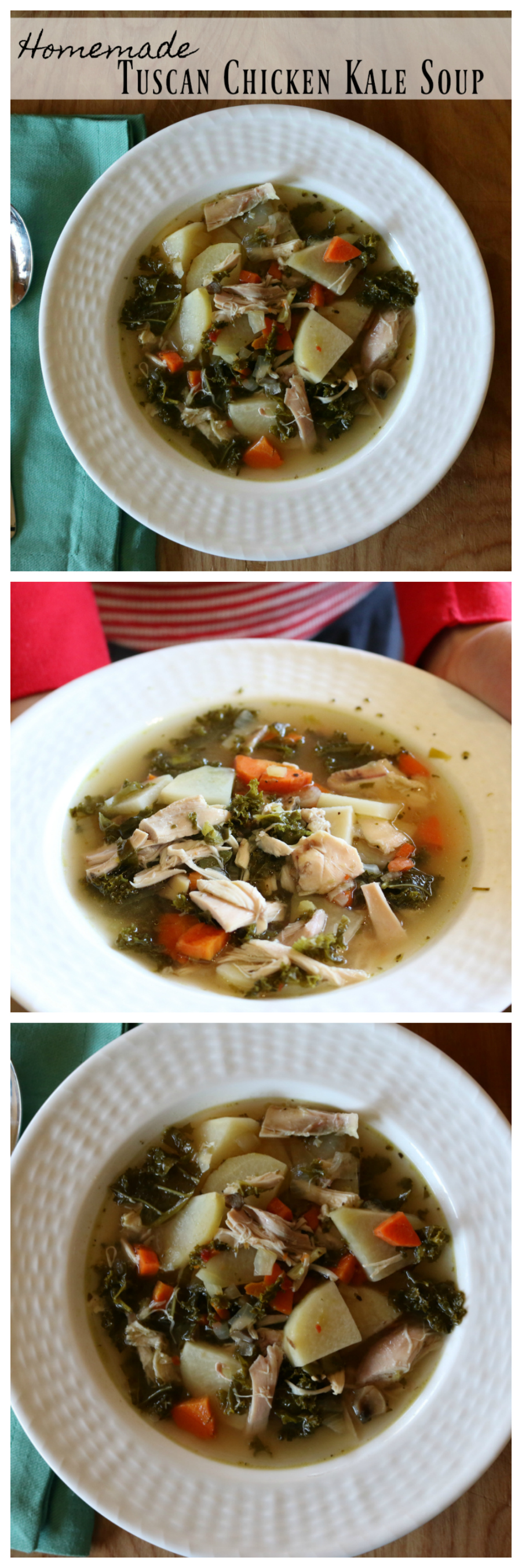 Easy Homemade Tuscan Chicken Kale Soup Recipe by CeceliasGoodStuff.com | Good Food for Good People