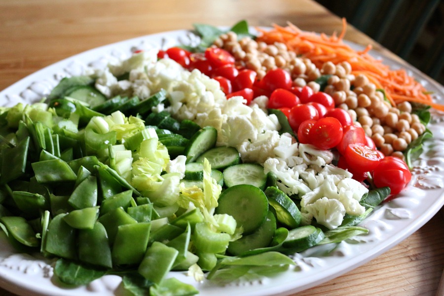 Spinach Vegan Salad with Lemon Vinaigrette Recipe CeceliasGoodStuff.com Good Food for Good People