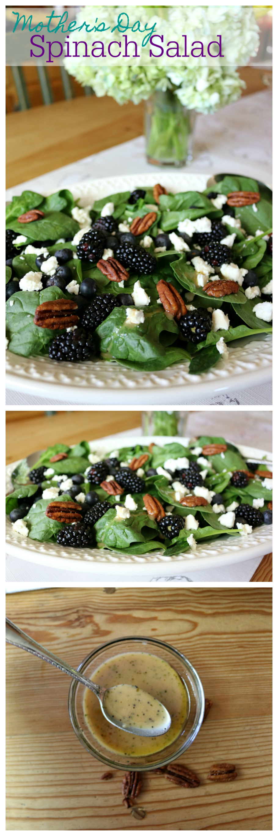 Spinach Salad with Poppy Seed Dressing CeceliasGoodStuff.com Plus 5 amazing spinach salads Mom will LOVE!