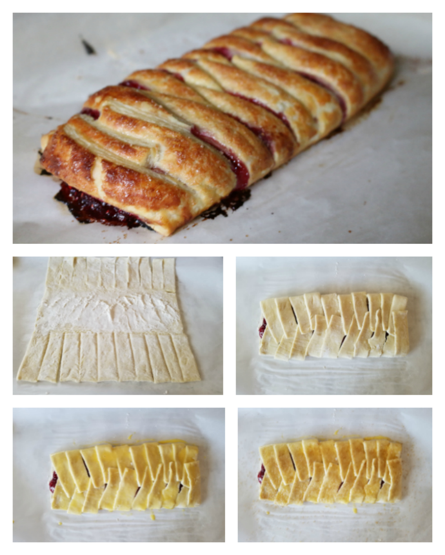 Rhubarb and Raspberry Strudel made with puff pastry - CeceliasGoodStuff.com Good Food for Good People