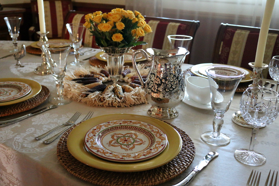 Thanksgiving Table Setting CeceliasGoodStuff.com Good Food for Good People 