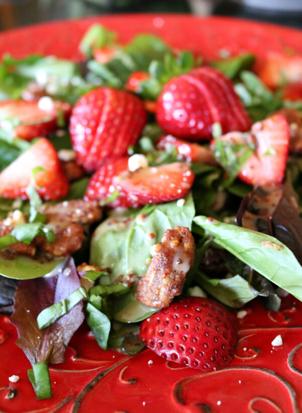 Strawberry Spinach Salad with Honey Mustard Dressing