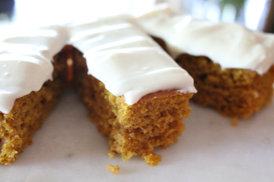 Pumpkin Bars with Cream Cheese Frosting 