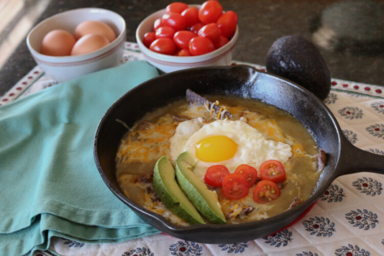 Cast Iron Hatch Green Chile Chilaquiles